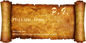Philipp Irma névjegykártya